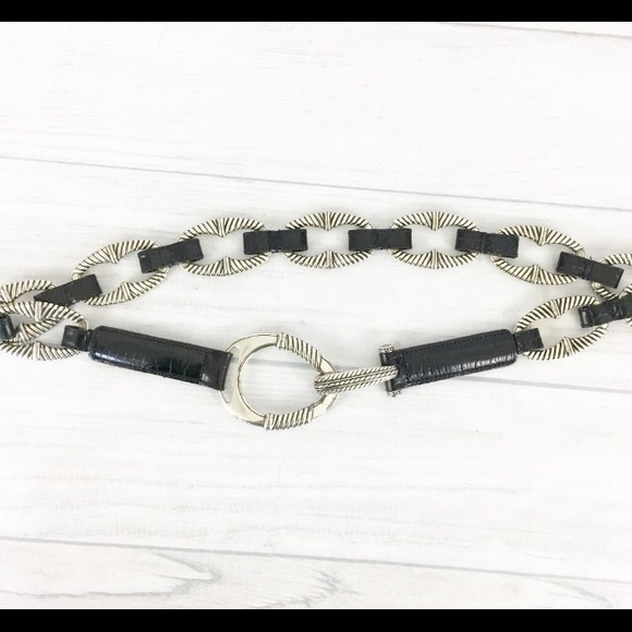 Brighton Accessories - Brighton Belt - Black Leather & Chunky Silver, 38